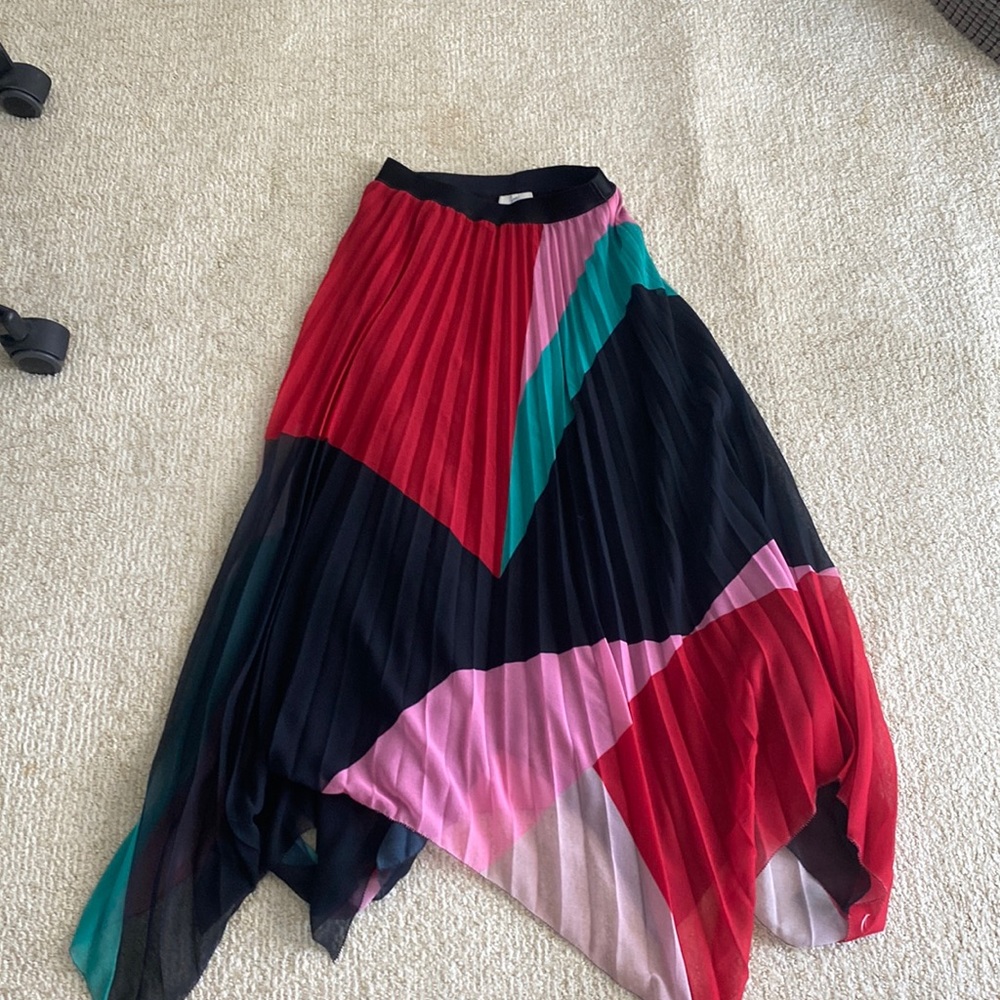 A flowy multi color skirt